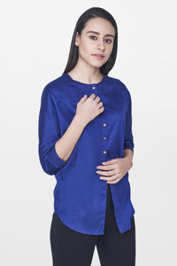 Royal Blue Front Tie-Up Top