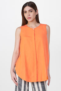 Tangerine Sleeveless Top