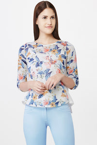 Floral Printed Step Hem Top