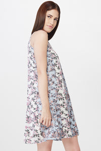 Floral Print Trapeze Swing Dress