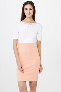 Blush Embellished Pencil Dress