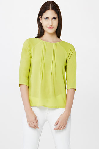 Lime Raglan Sleeves Top