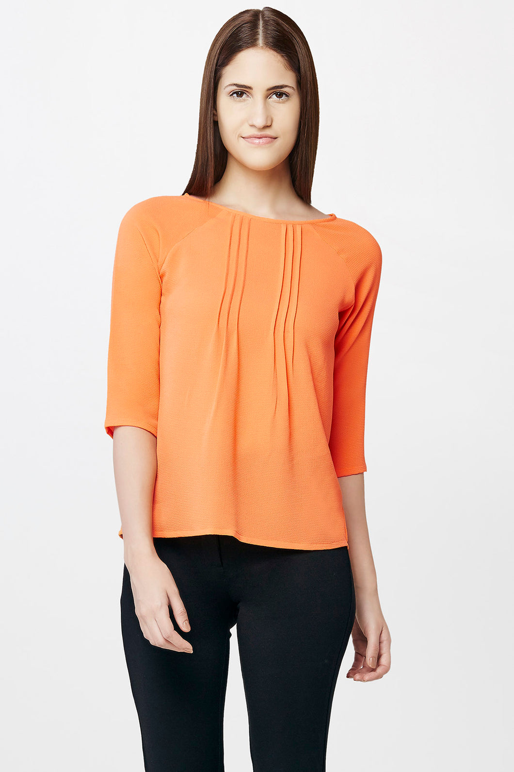 Orange Raglan Sleeves Top