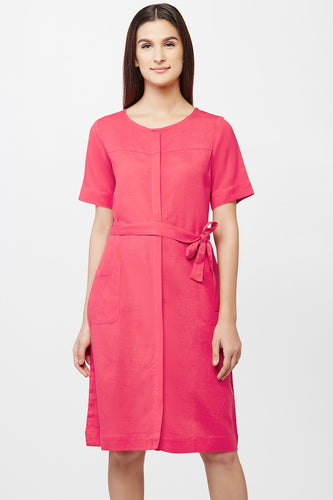 Fuchsia Button-down Dress