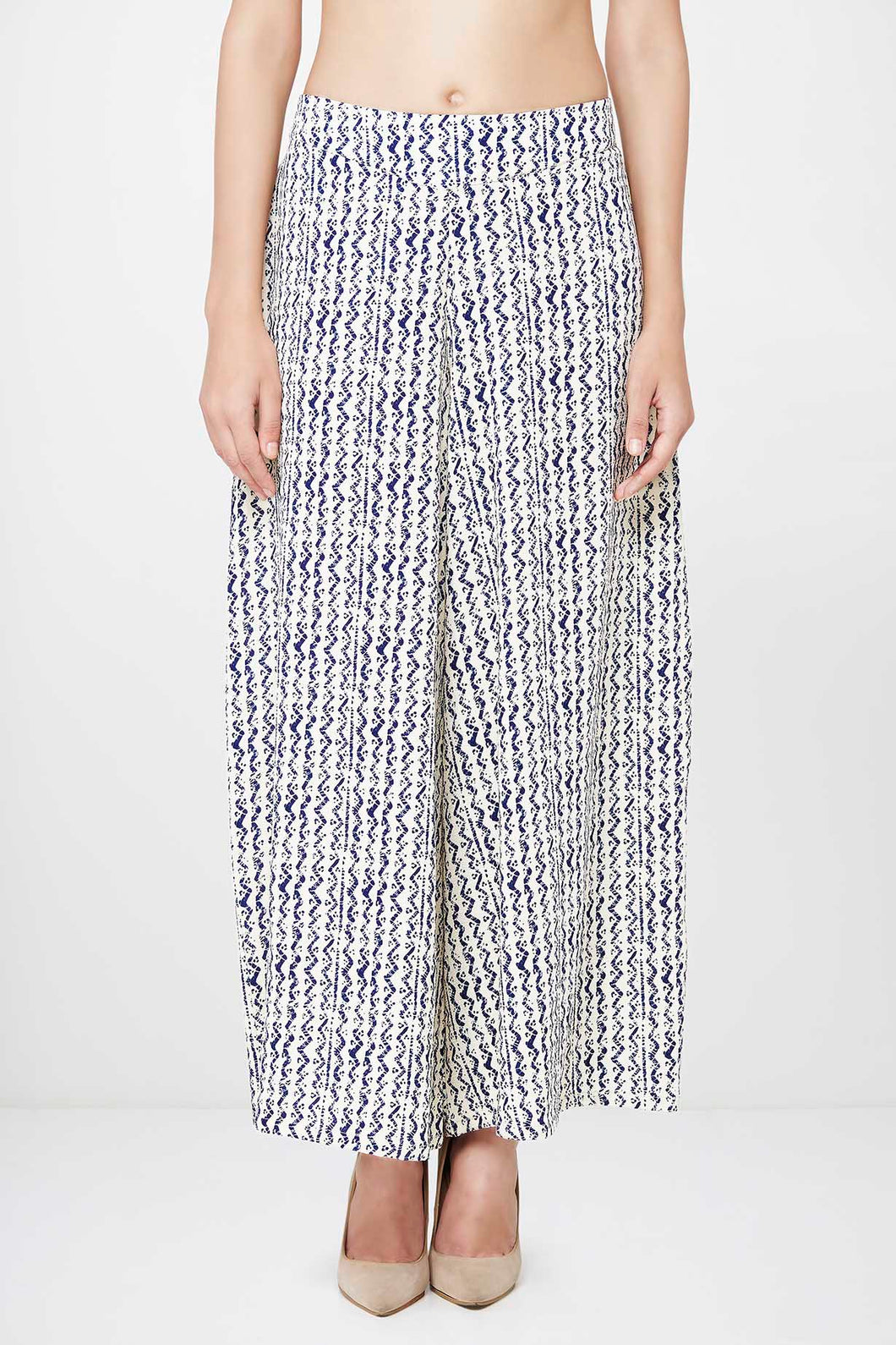 Navy Print Palazzos