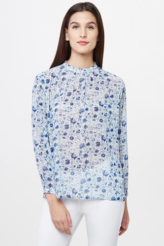 Porcelain Floral Print Top