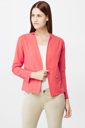 Coral Open Front Jacket