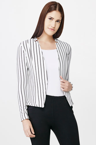 Striped Open Front Jacket
