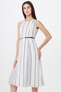 Linear Print Midi Dress