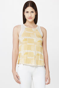 Sleeveless Lace Panel Top