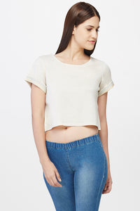 Natural Overlap Back Crop Top