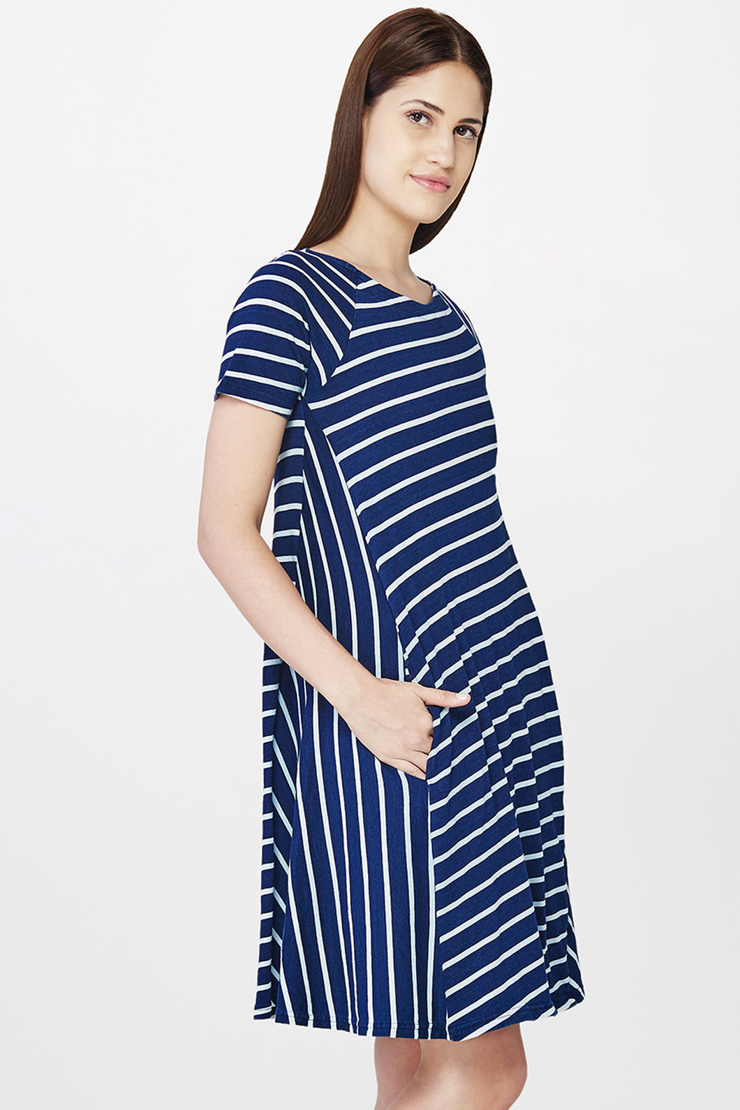 Striped Denim Cone Dress