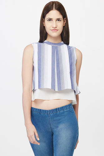 Yarn Dyed Layered Crop Top