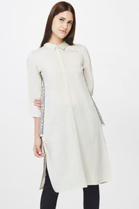 Linen Embroidered Side Panel Tunic