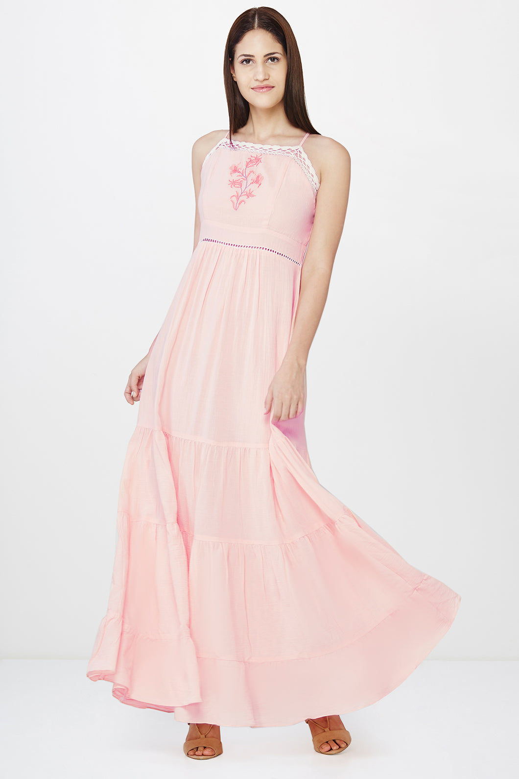 Blush Peasant Maxi Dress