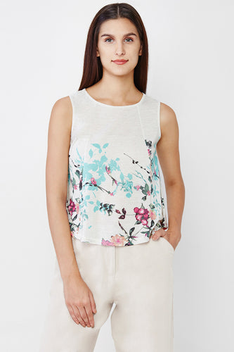 Sleeveless Floral Print Short Top