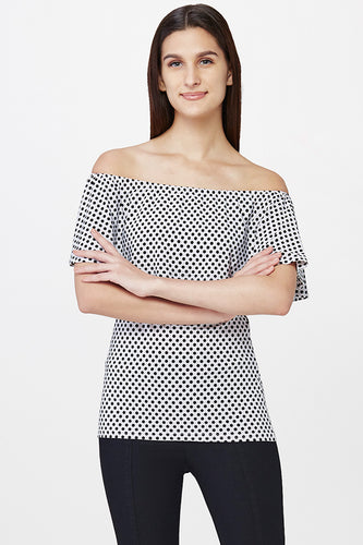 Polka Dot Off-shoulder Top