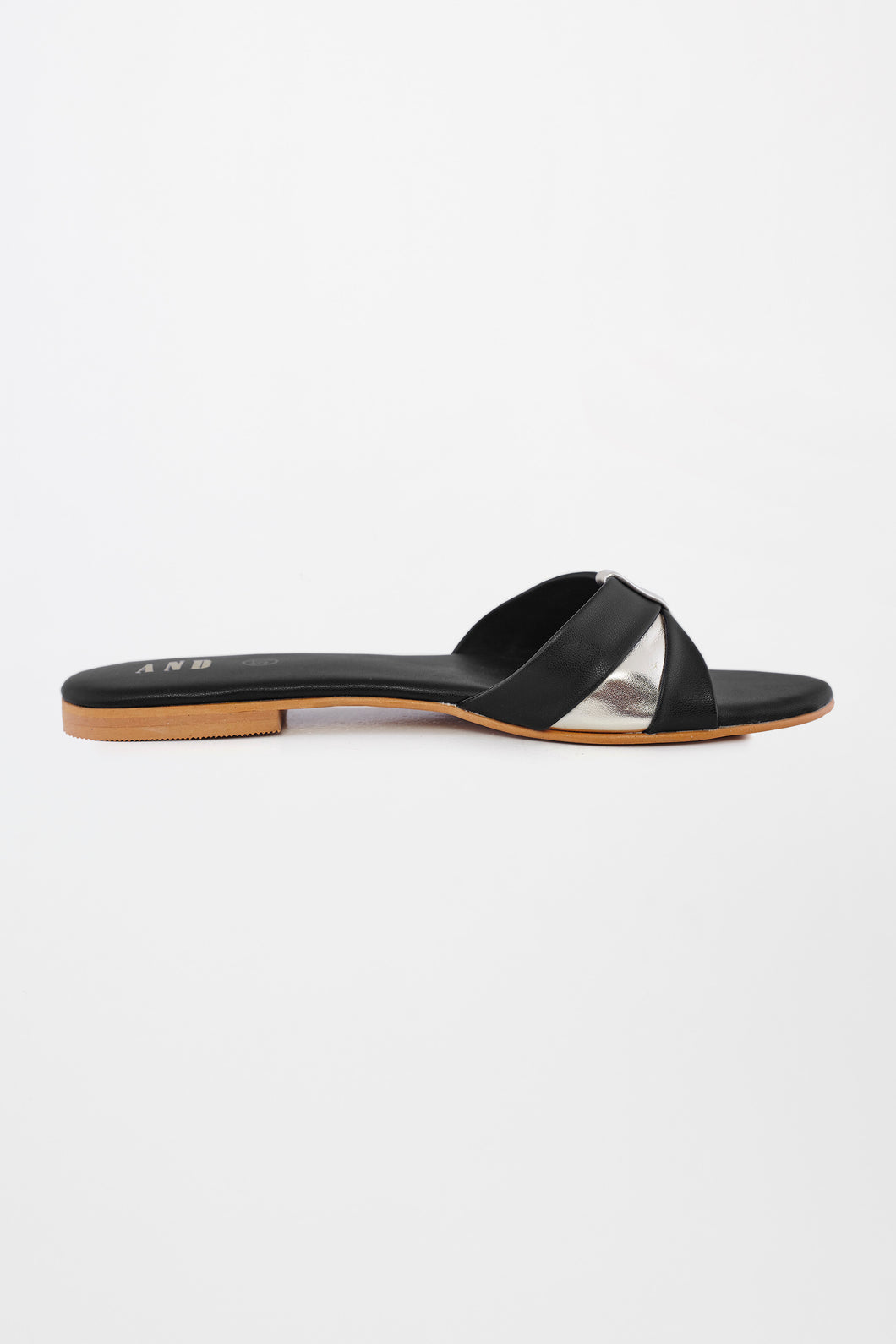 Metallic Black Flats