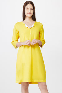 Yellow Shift Dress With Pockets