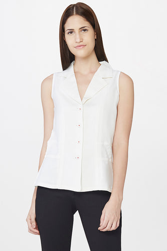 Off-white Notched Collar Vest