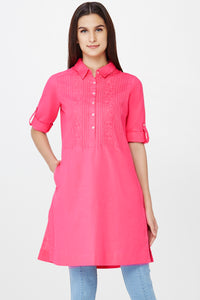 Light Pink Self Embroidered Tunic