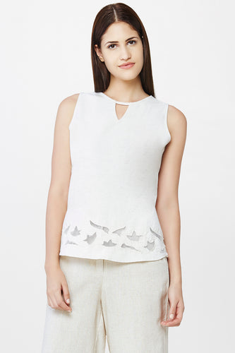 Linen Embroidered Top