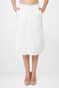 Off-White Pleated Full Skirt