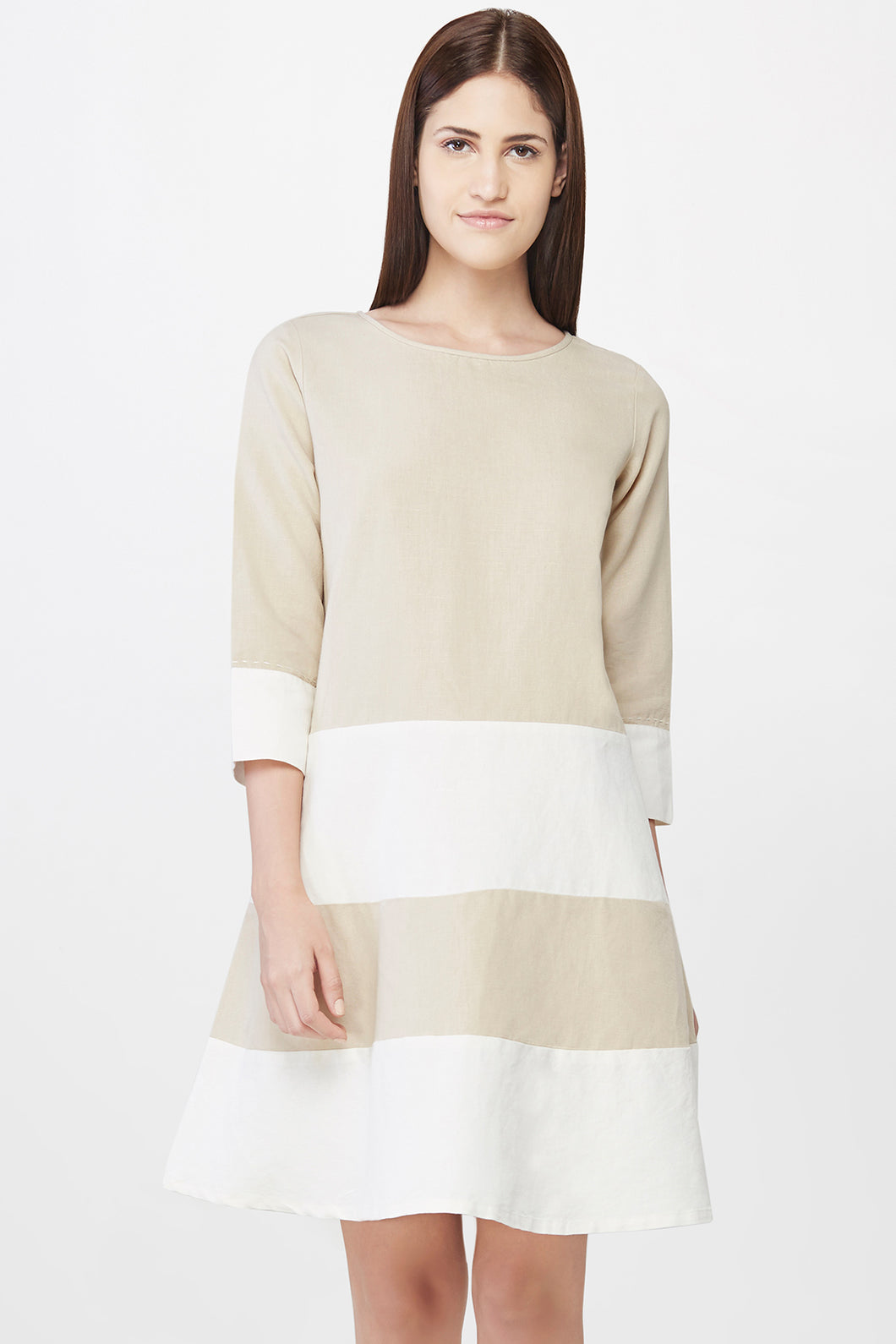 Linen Panel A-line Dress