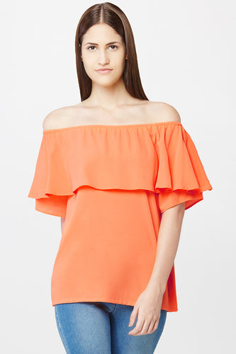 Orange Off-Shoulder Top