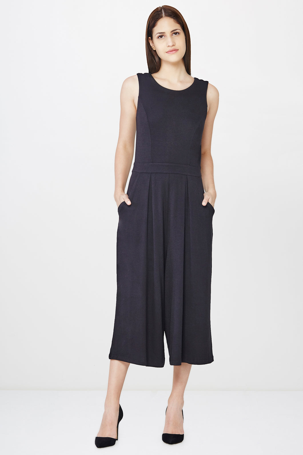 Black Culottes Style Jumpsuit