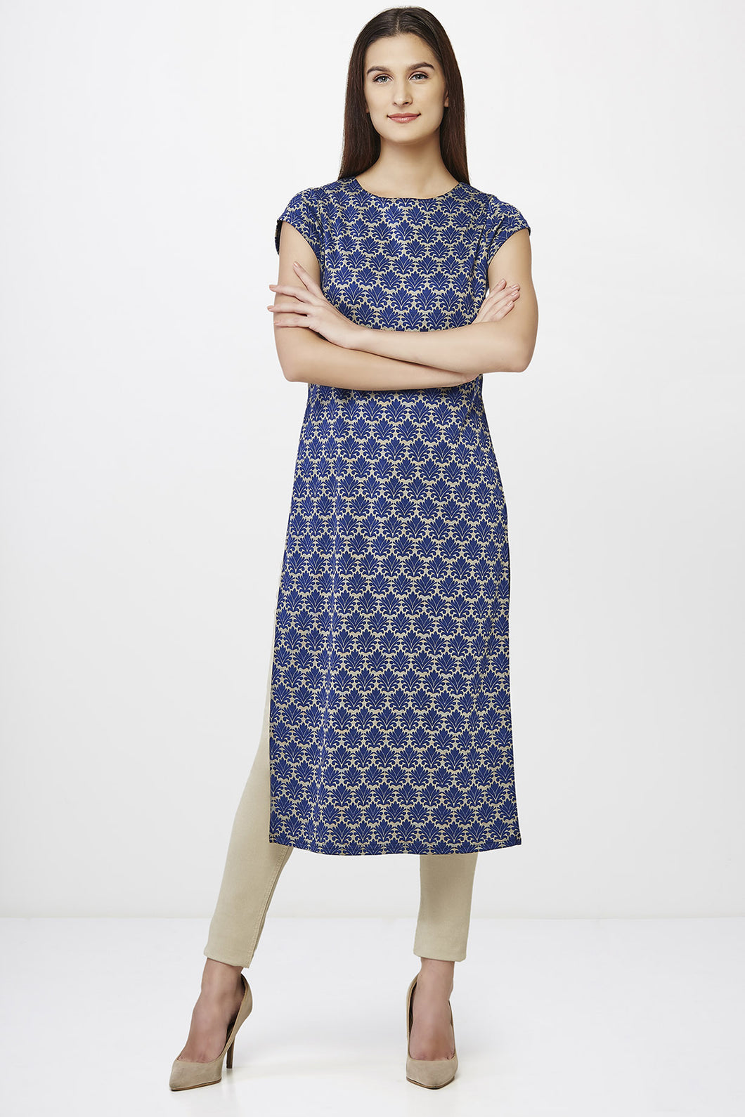 Jacquard High Slit Tunic