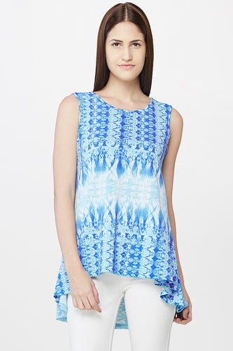 Abstract Ombre Print High-Low Top