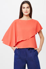 Load image into Gallery viewer, Tangerine Asymmetric Cape Top