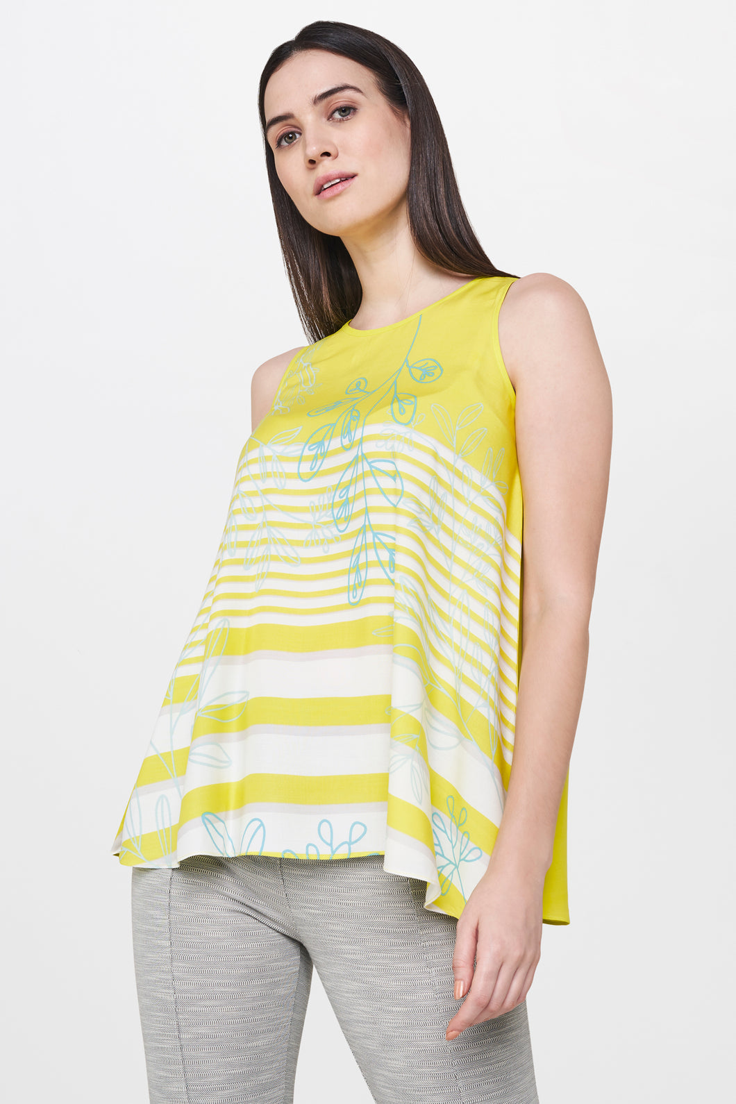 Yellow and White Striped Top