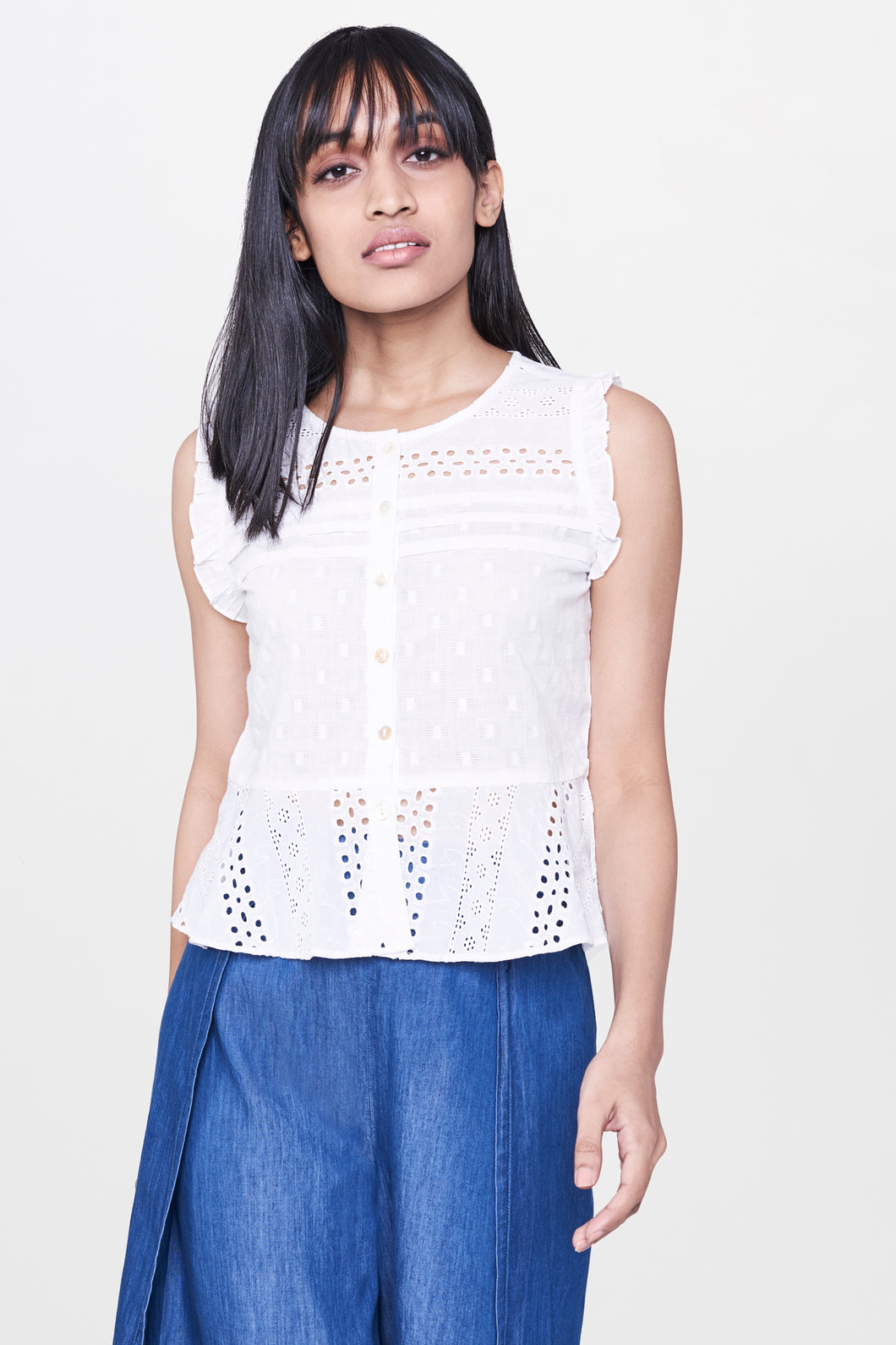 White Hakoba Crop Top