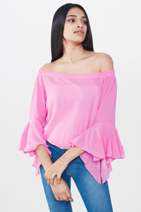 Pink Off Shoulder Top