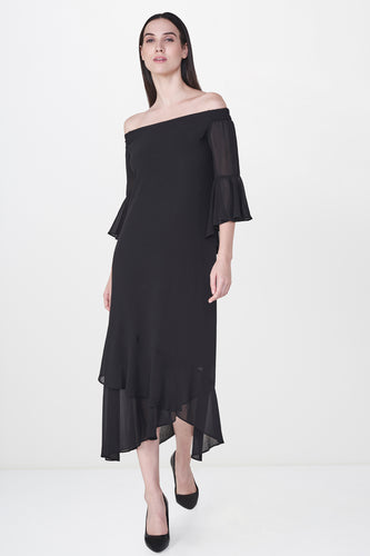 Black Off Shoulder Maxi Dress