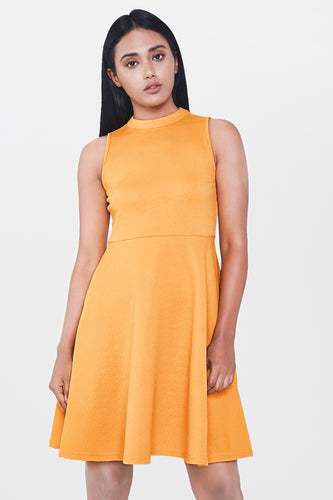 Mustard Fit and Flare Dress