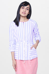 Striped Drawstring Top