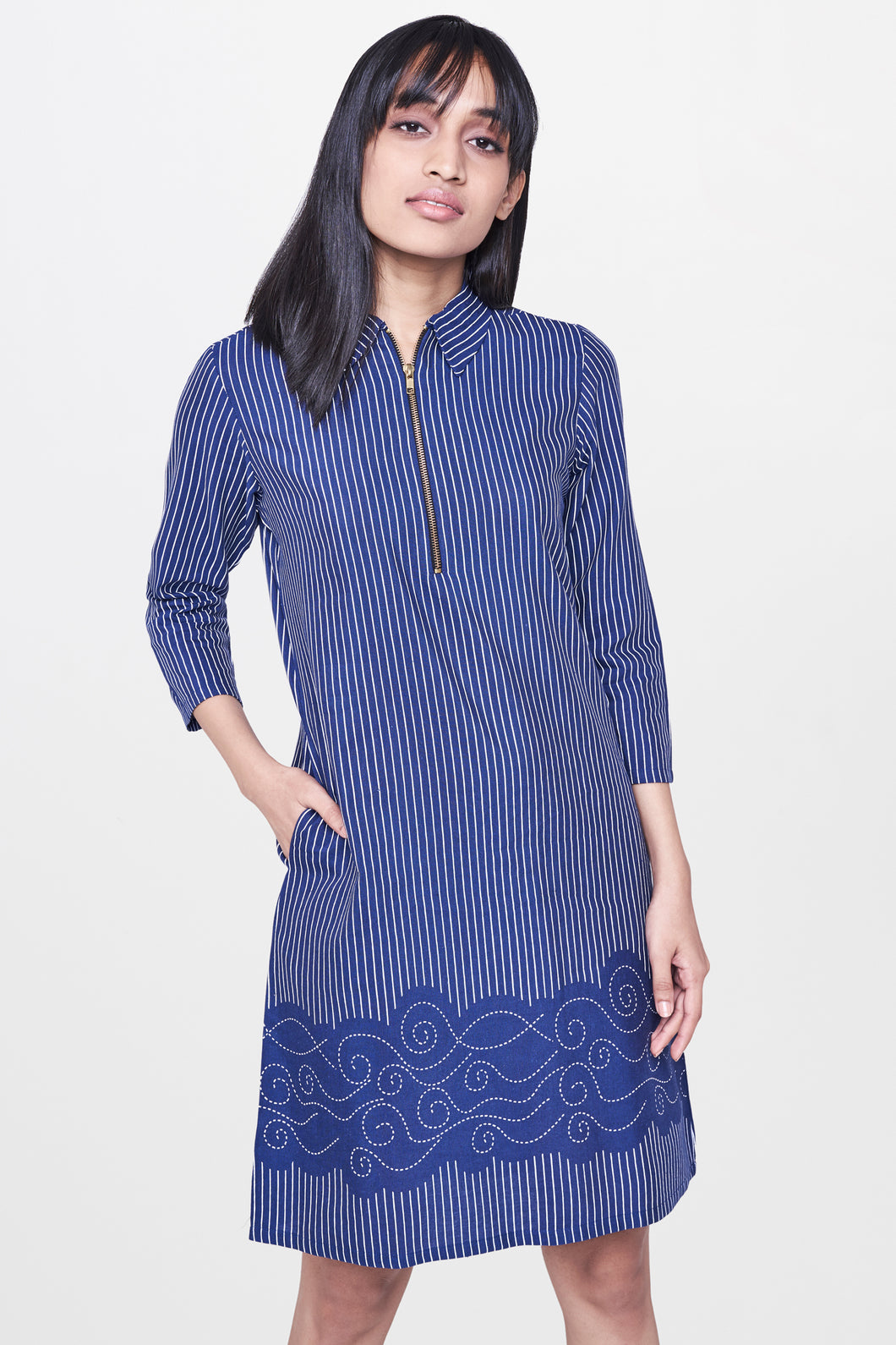 Blue & White Stripe Shift Dress