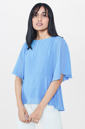 Powder Blue Peplum Top