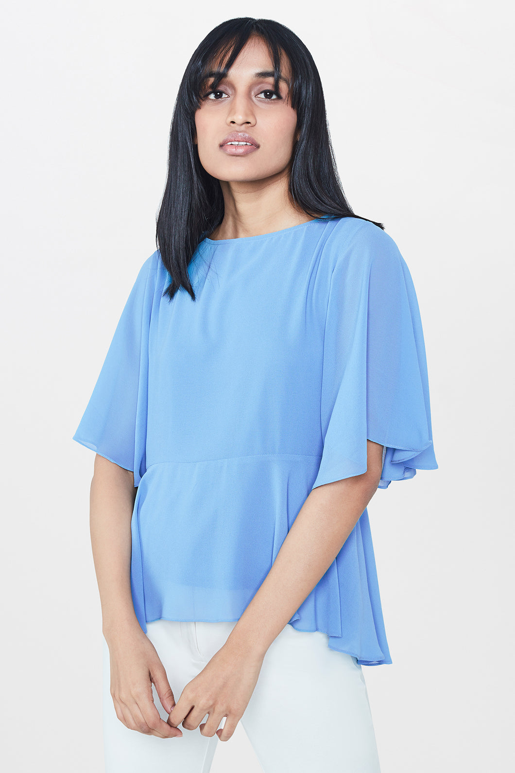 Powder Blue Peplum Top