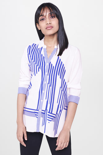 White & Blue Stripe Shirt
