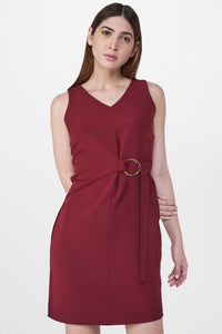 Burgundy Dress With D - Ring