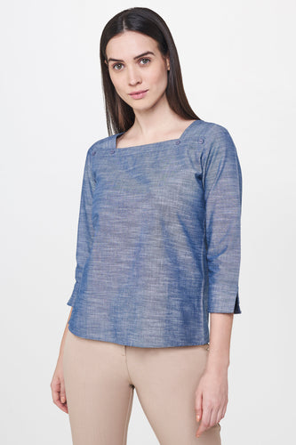 Blue Boxy Top