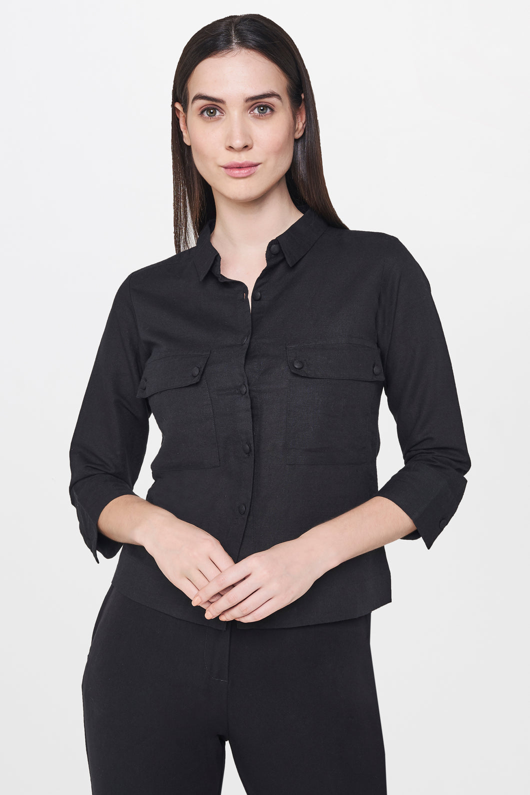 Black Crop Shirt