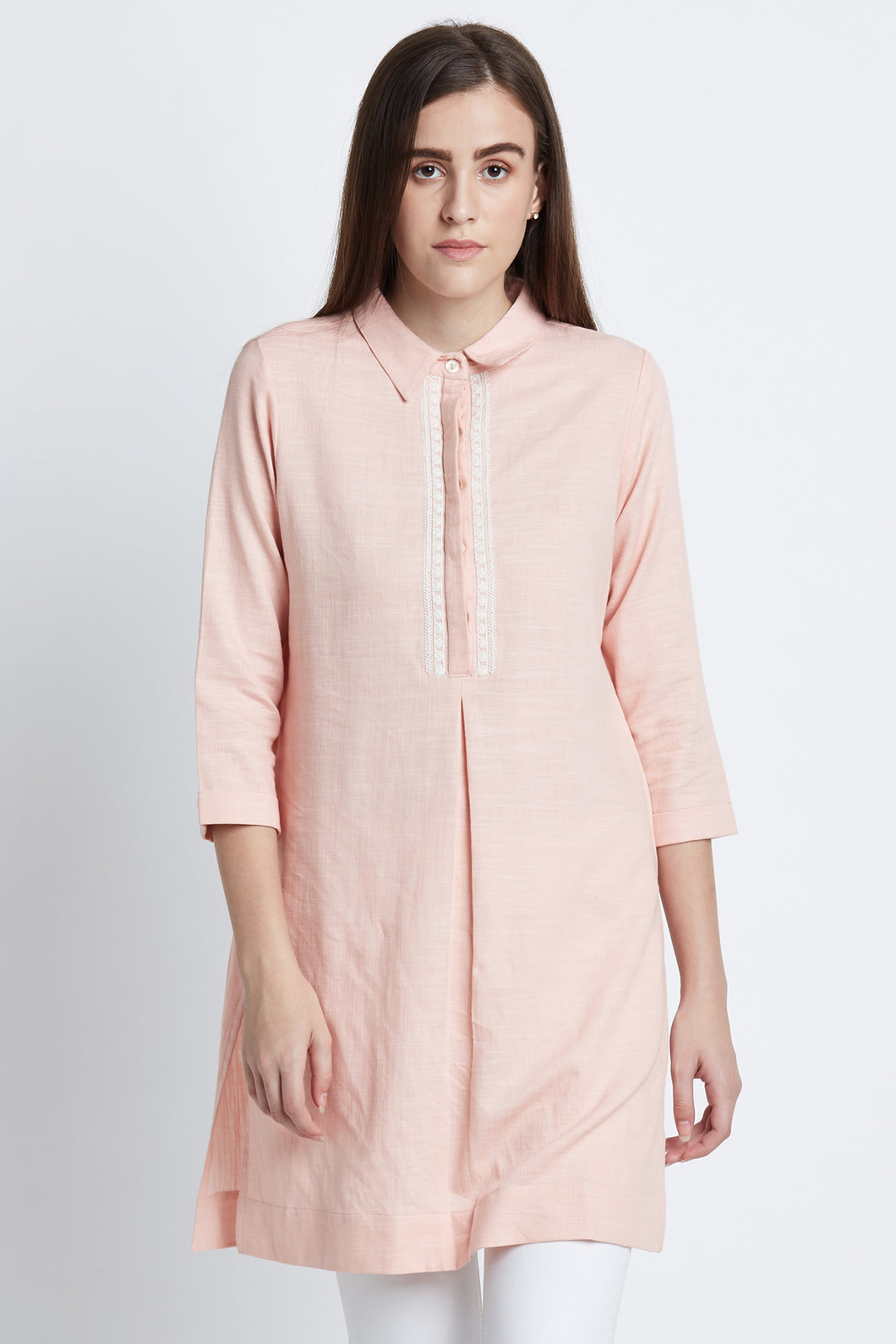 Coral Pink Shirt Tunic