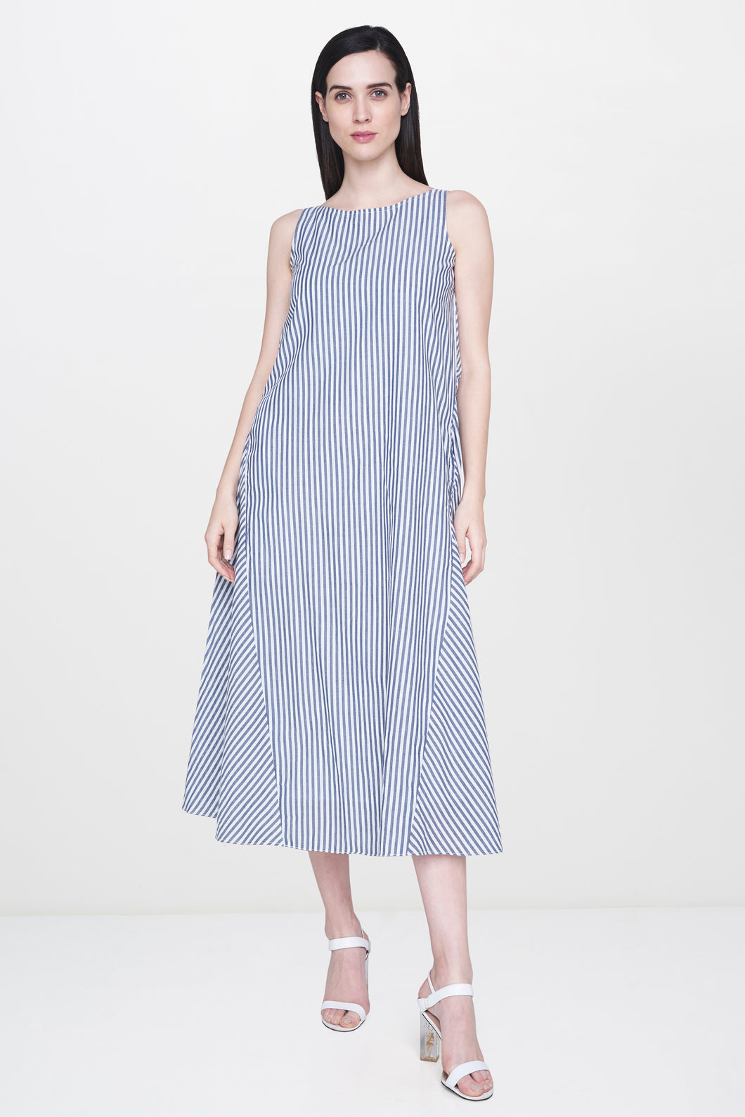 Grey & White Stripe Dress