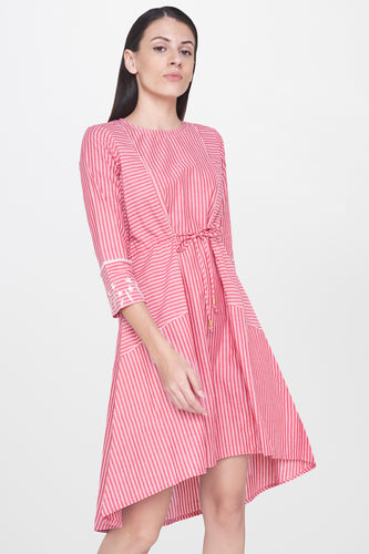 Striped Tie-up Dress