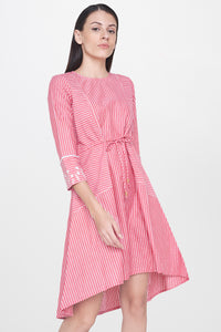 Striped Tie-up Dress